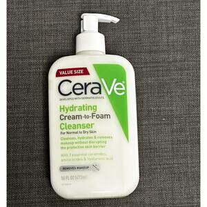 CeraVe Hydrating Cream to Foam Cleanser 16 oz Normal to Dry Skin Fragrance Free